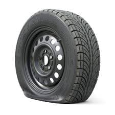Flat car tyre